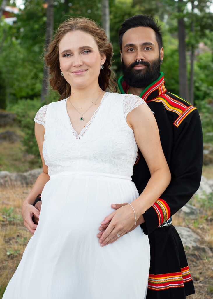 Porträtt av brudparet.